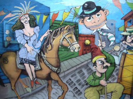 Colourful mural in La Boca