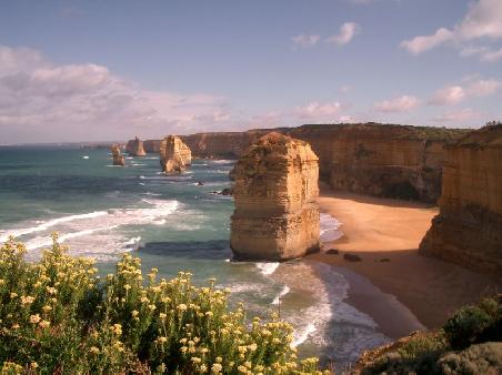 some of the infamous 12 apostles (only 8 of them are left) at late afternoon